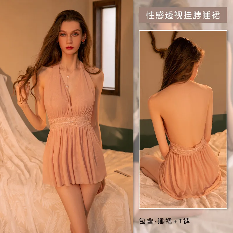 

Ladies Homewear Pajamas Couples Pile Collar Bottoming Shirts Autumn Home Women's Nightdress