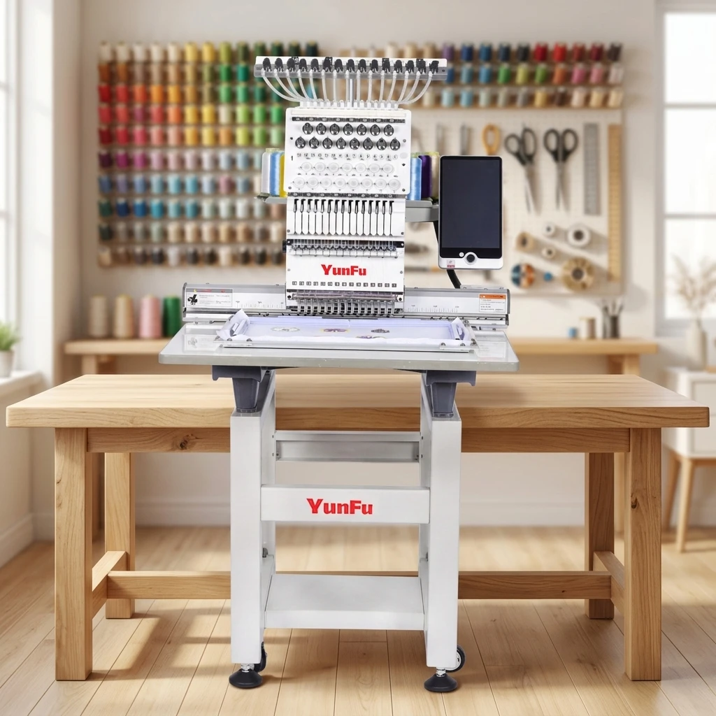Single Head 12 15 Needles Cap Embroidery Machine Customizable Logo Design Computerized Automatic 1200 RPM Home/Business Use