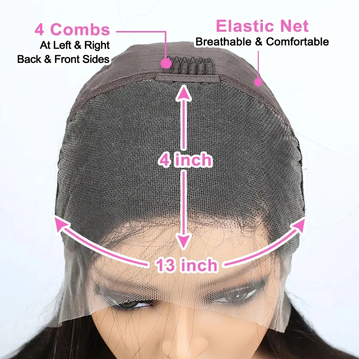13x4 Lace 1B/350 Colored straight long Human Hair Wig for Women Closure Frontal Wig Pre Plucked with Baby Hair 180 Density