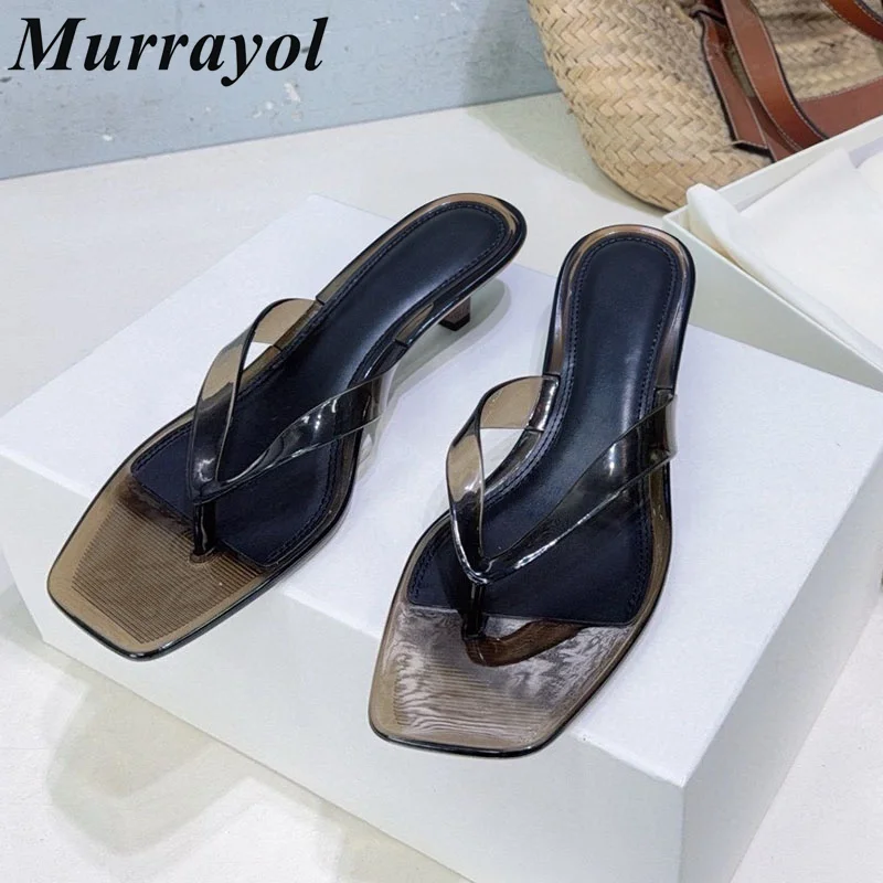 

Женские шлепанцы на каблуке-рюмочке, прозрачные сандалии из ПВХ, летние пляжные туфли для отдыха на море