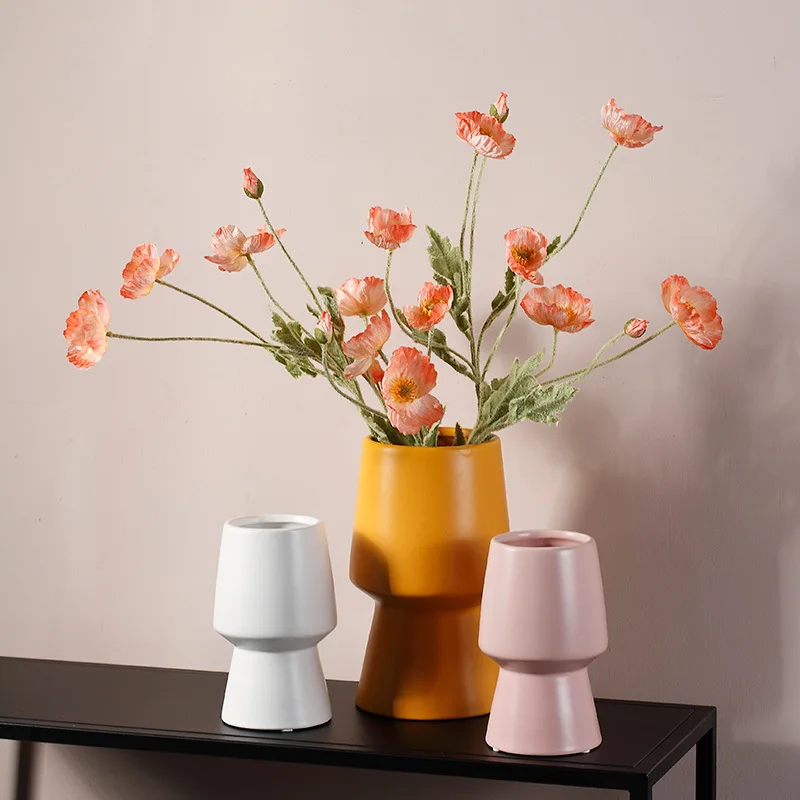 

Modern simple Morandi color matte ceramic vase Exhibition hall decoration dry Flower vase creative home furnishings