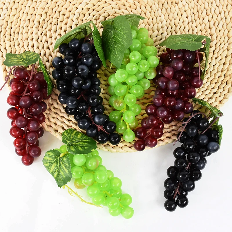 Artificial Grapes Simulation Fruits Grape Bunches for Home Kitchen Wine Decoration Wedding Party Table Centerpiece Decor Props