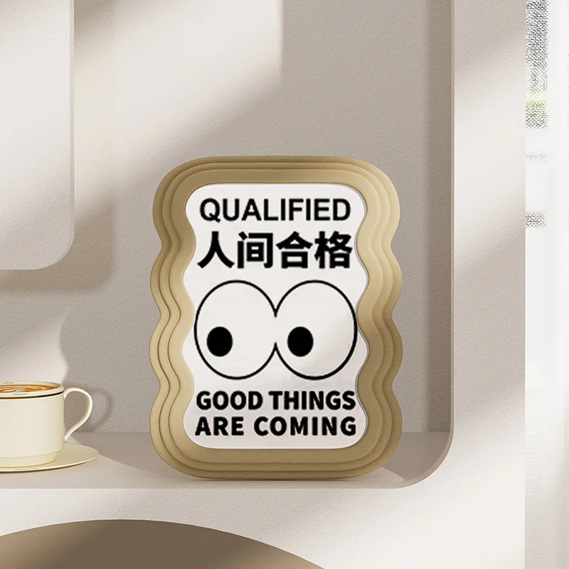 Japanese Cream Style Flocking Wave Picture Frame Practical Tabletop Decoration Bedroom Nightstand Tv Cabinet Decoration Gift
