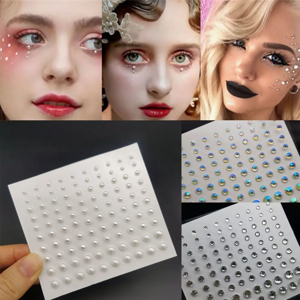 Schoonheid diamant make-up lichaam wenkbrauw ogen sticker juweel ogen make-up tijdelijke tatoeages gezicht sticker