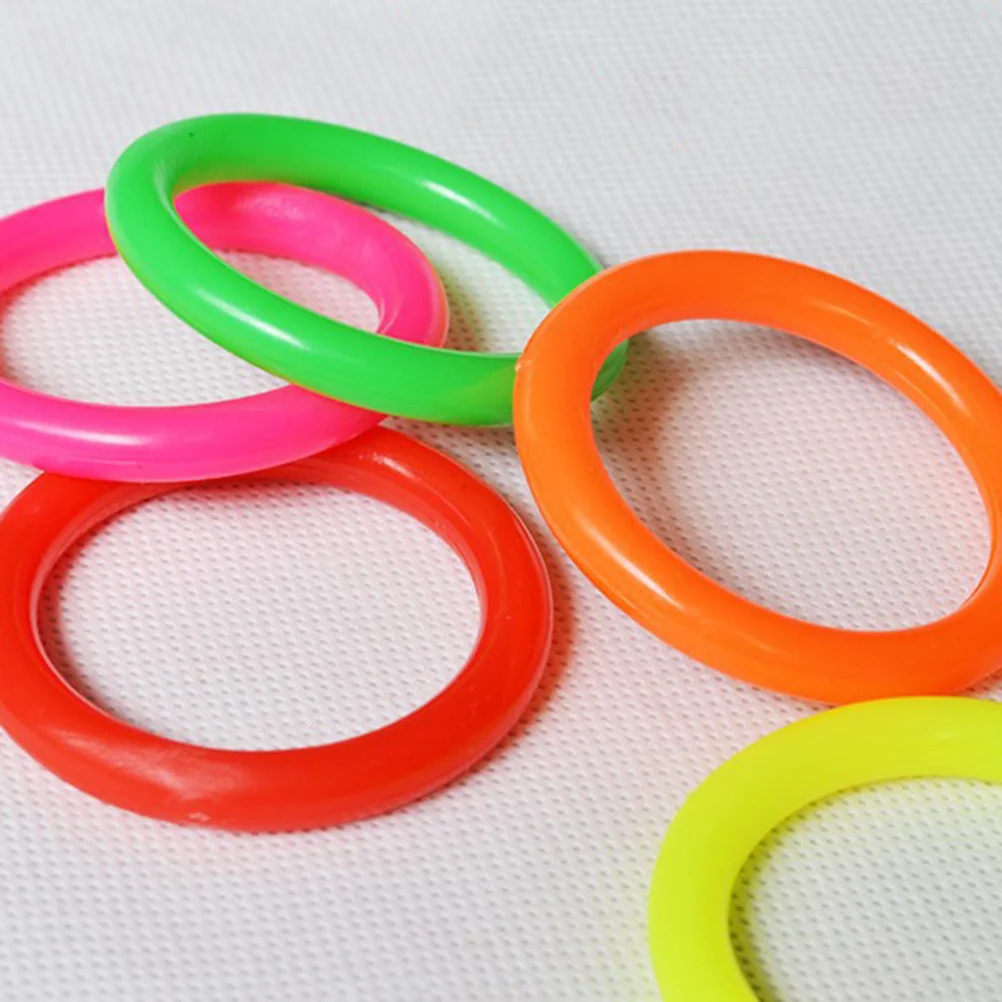

25Pcs Colorful Plastic Toss Rings Hollow 4Cm Inner Diameter Circles Set for Party Festival Eye-Hand Coordination Game