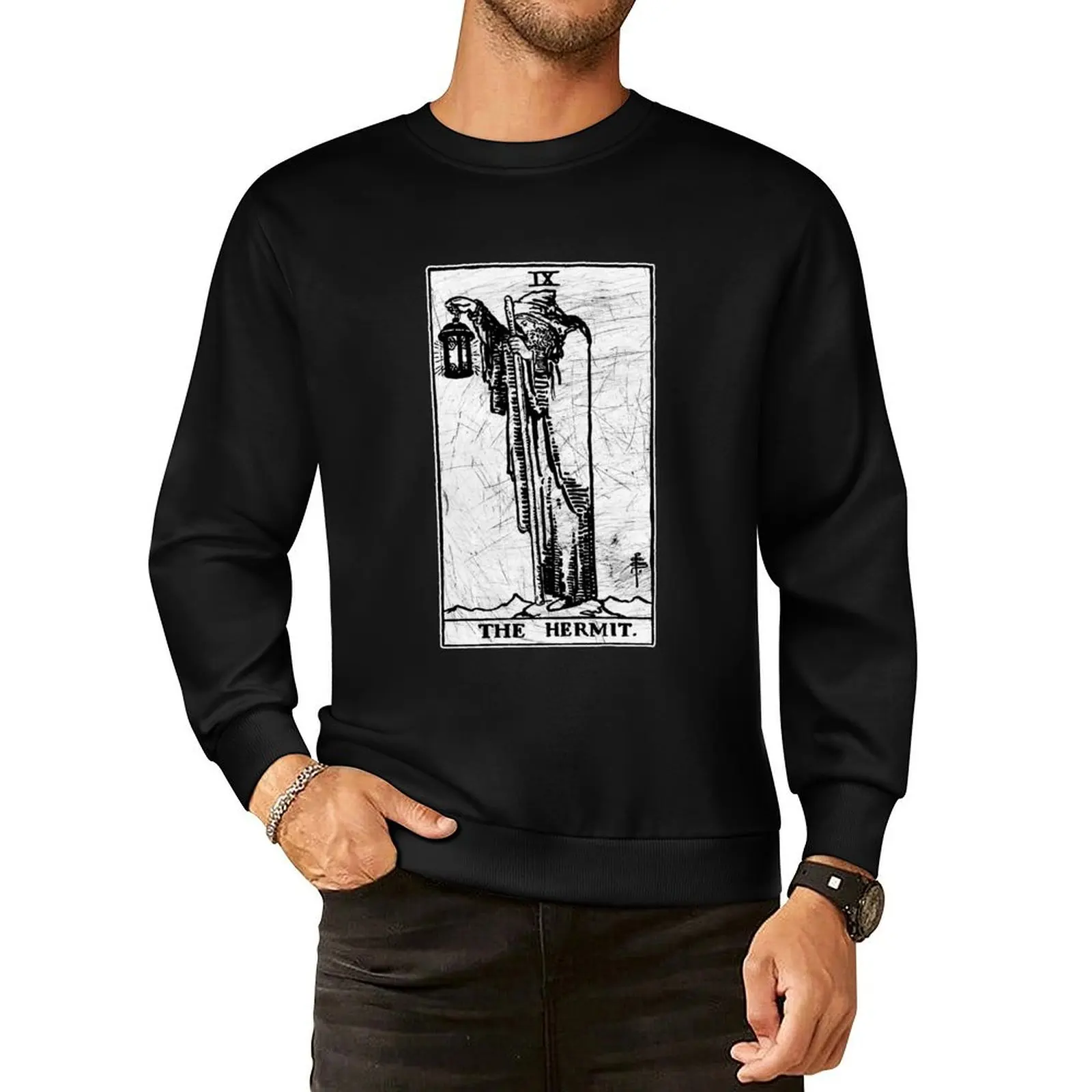 The Hermit Tarot Card - Major Arcana - fortune telling - occult Pullover Hoodie japanese style men's clothes new in sweatshirts