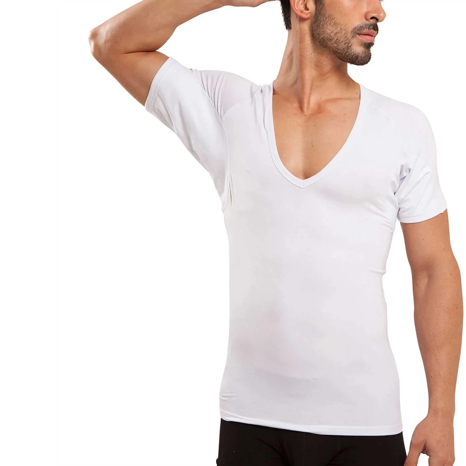 Running Shirts V-Neck Breathable T-Shirt Sweatproof Undershirt Bottom Men'S Clothing Modal Cotton Anti perspiration t Shirts