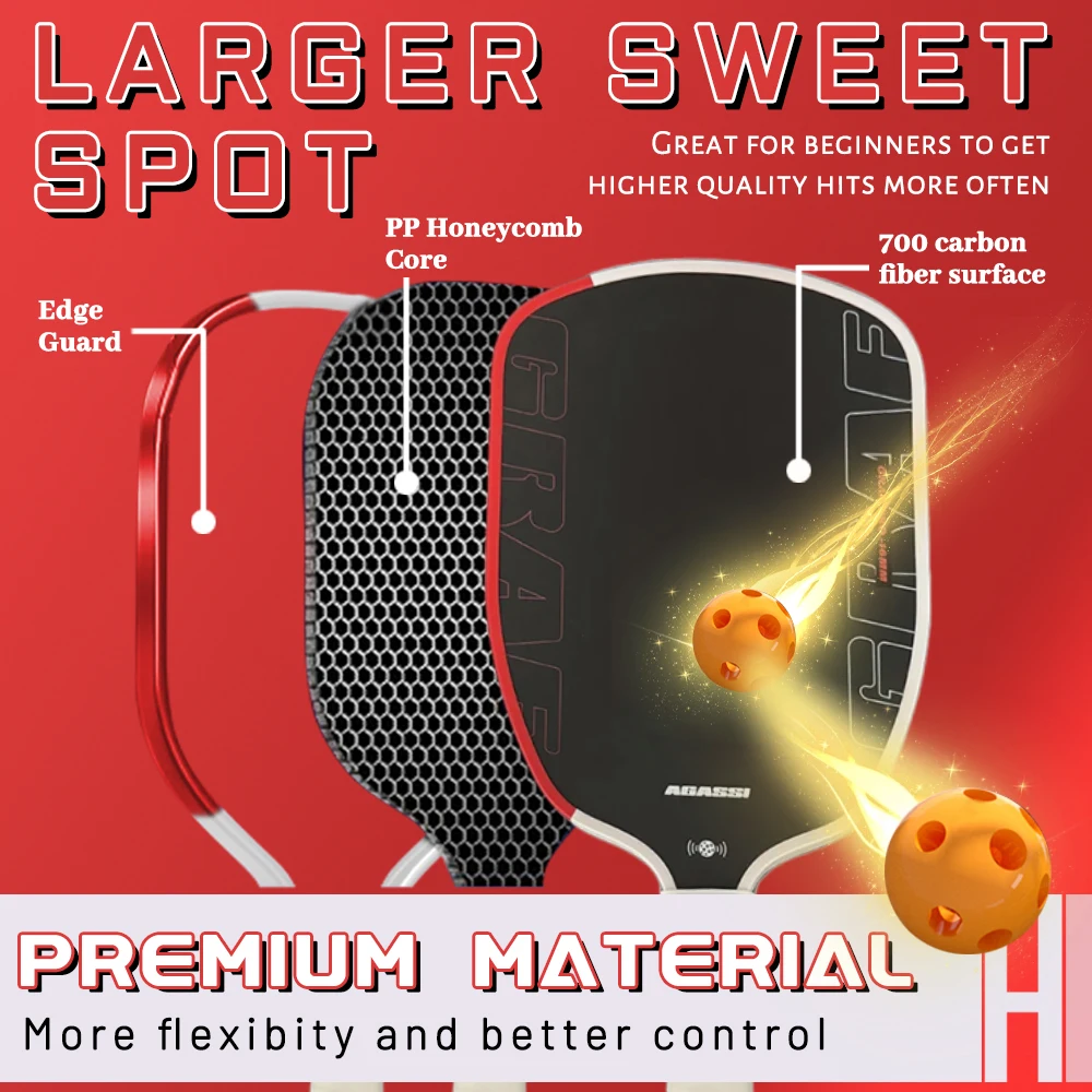 مجداف كرة البيسبول 4Gen المعتمد من USAPA T700 من ألياف الكربون وجه 16 مم على شكل قرص العسل لمضارب احترافية محسنة للطاقة #2