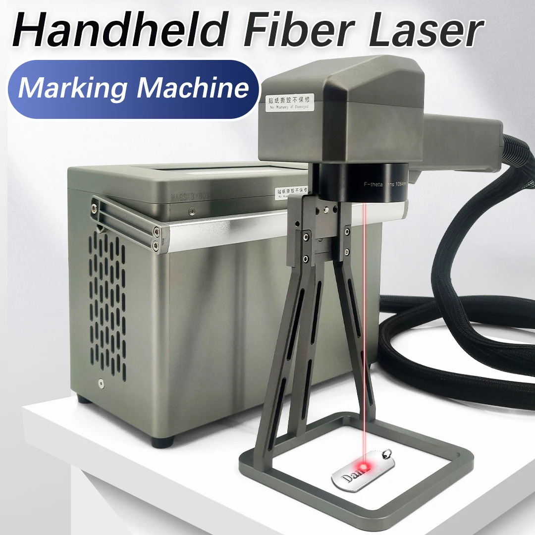 20w 30W Handheld Fiber Laser Marking Machine Max Laser Source Engraving Stainless Steel Copper Aluminium Paint Remove