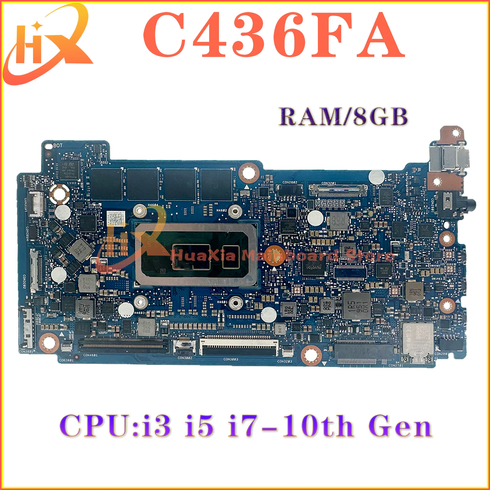 

C436FA Mainboard For ASUS Vivobook C436 C436F Laptop Motherboard i3 i5 i7 10th Gen RAM-8GB 100% Test Ok