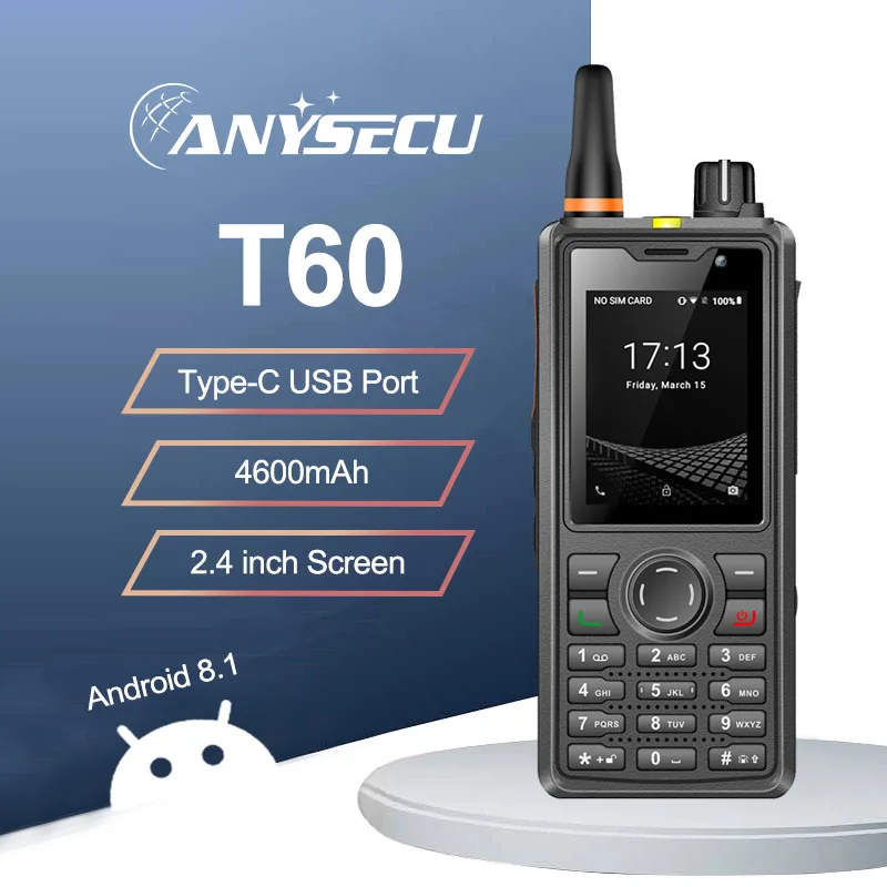 

ANYSECU 4G Network Radio T60 WiFi GPS LTE WCDMA GSM POC Radio F41 Unlocked Compatible with Zello Real-PTT Echolink POCstar