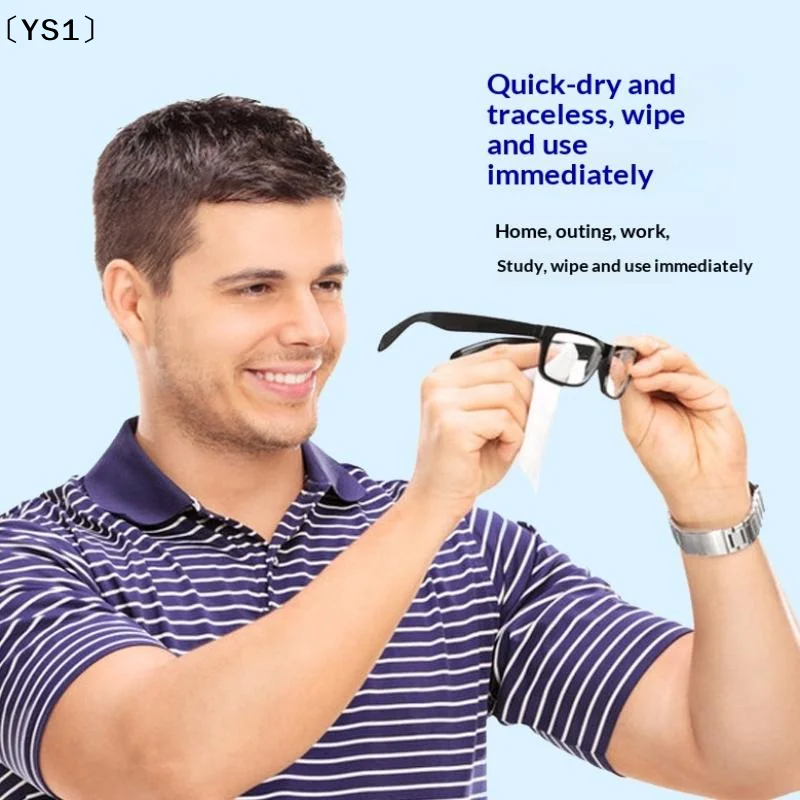 〔YS1〕100pcs Glasses Cleaning Lens Wipes Sunglasses Mobile Phone Screen Wipes Pre Moistened Individually Wrapped No Scratches
