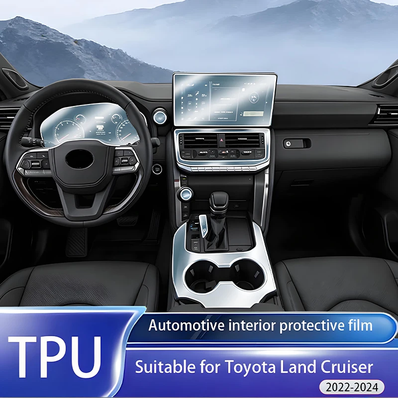 

Fit for Toyota Land Cruiser 2022-2024 Interior TPU Transparent Anti-Scratch Waterproof Film Instrument Nav Door Console Protecti