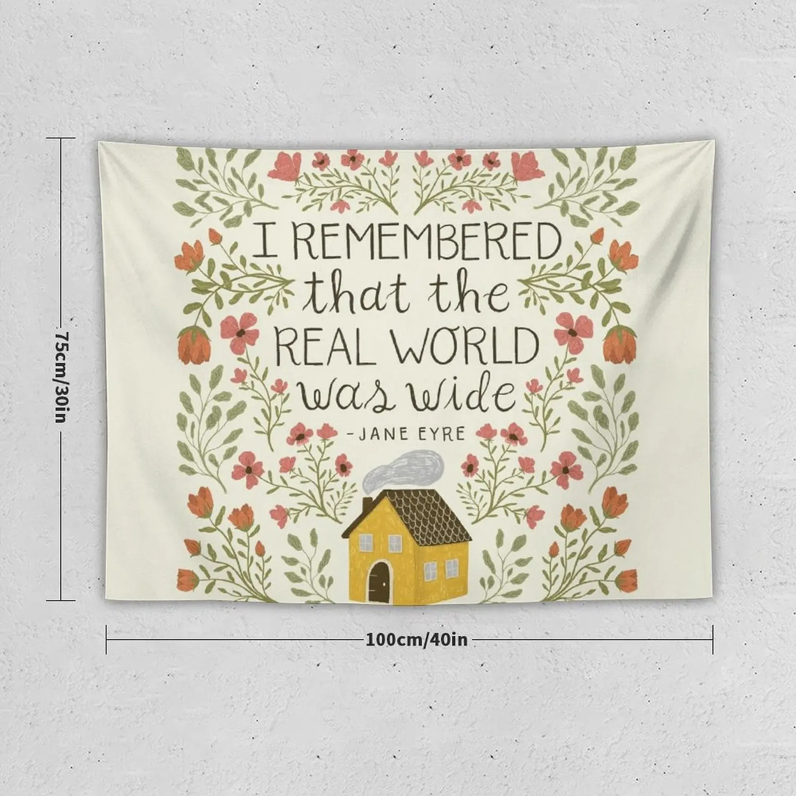 Jane Eyre World Was Wide Quote Tapestry Aesthetic Home Decor Cute Room Things Bedroom Deco Tapestry