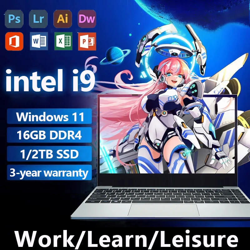 

Портативный игровой ноутбук Intel Core i9 10980HK, Windows 11 Pro, 14,1 дюйма, 16 ГБ ОЗУ, 1 ТБ/2 ТБ SSD, для офиса и игр