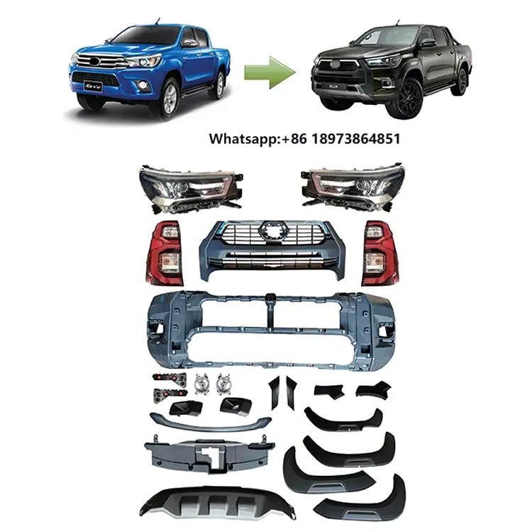 

Body Parts Including Front Rear Bumper Grille Headlight Fog Lamp Side Steps for 16REVO Body Kit UpgradeTo 21ROCCO