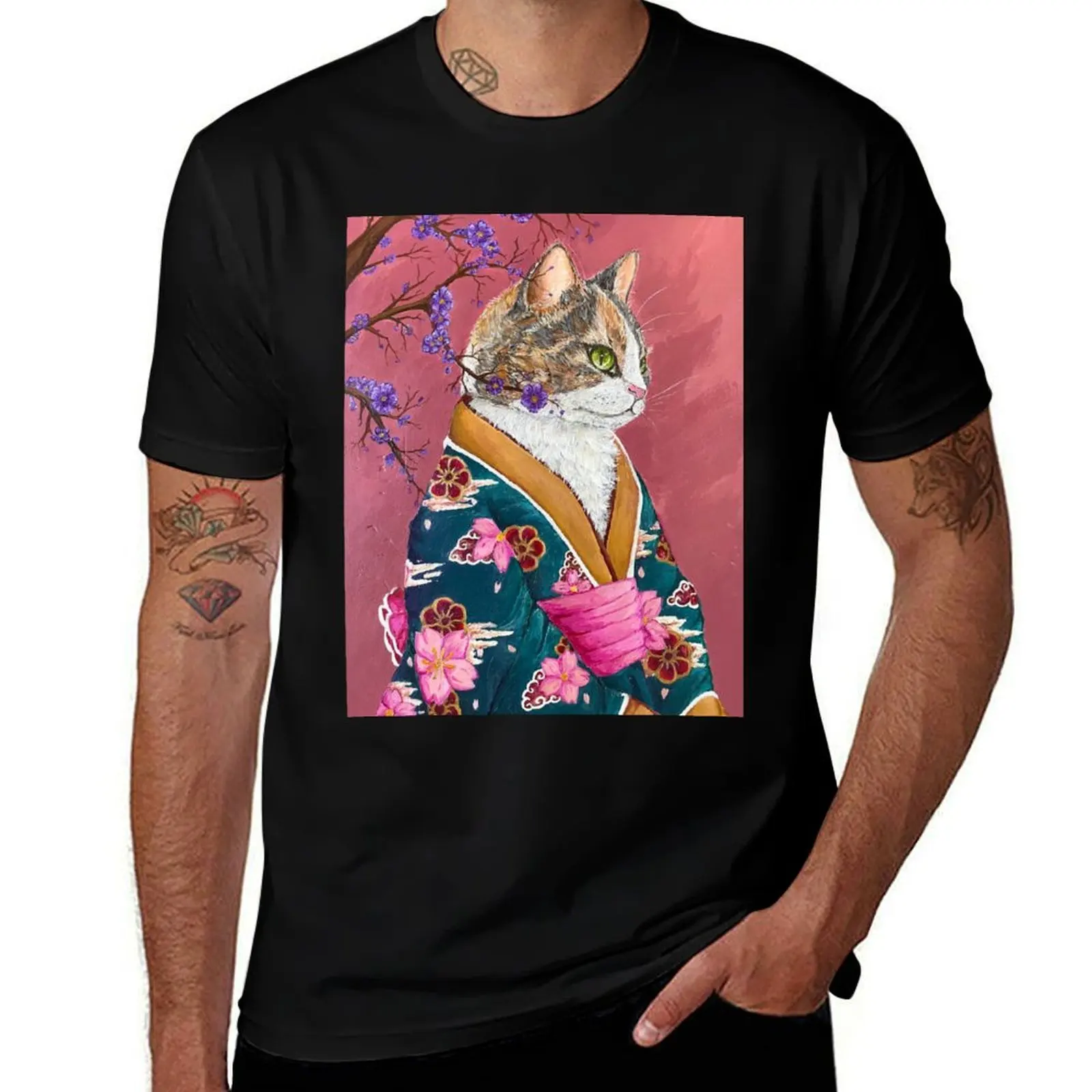 

Kimono Cat T-Shirt graphic tee shirt Funny t-shirts Personalized t-shirt mens vintage t shirts
