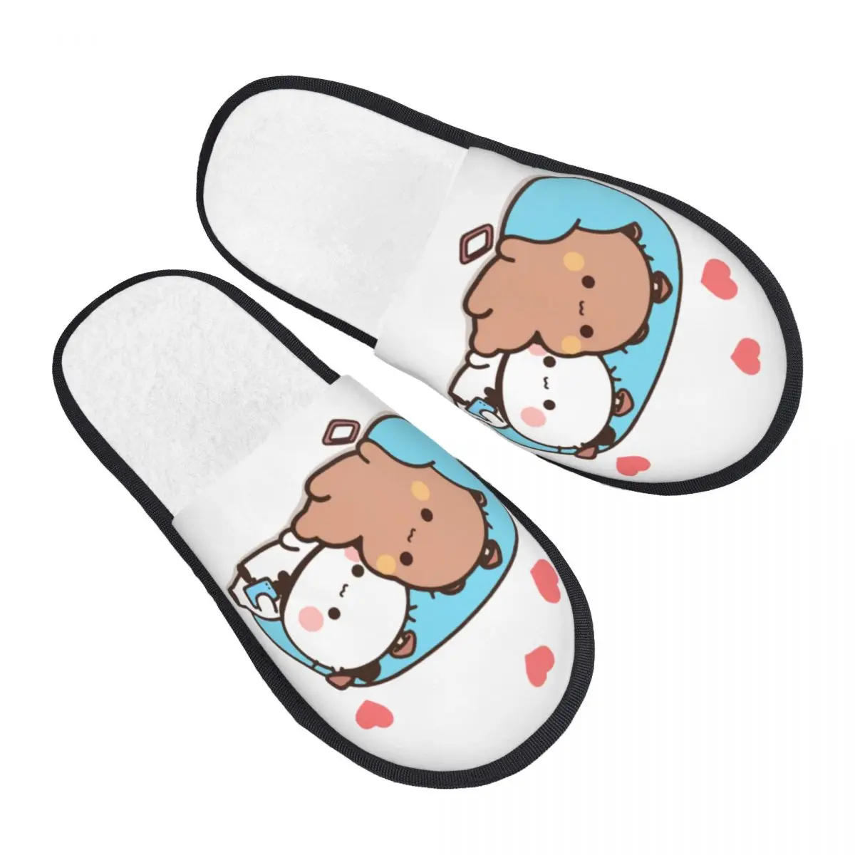 

Custom Bubu Dudu Panda And Brownie Bear Couple Soft Memory Foam House Slippers Women Comfy Warm Anti-skid Sole Slipper