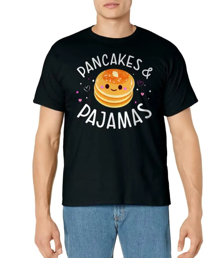 Pancakes and Pajamas Cute Kawaii Slumber Party Cute Aesthetic Shirt Short Sleeve Crew Neck T shirt