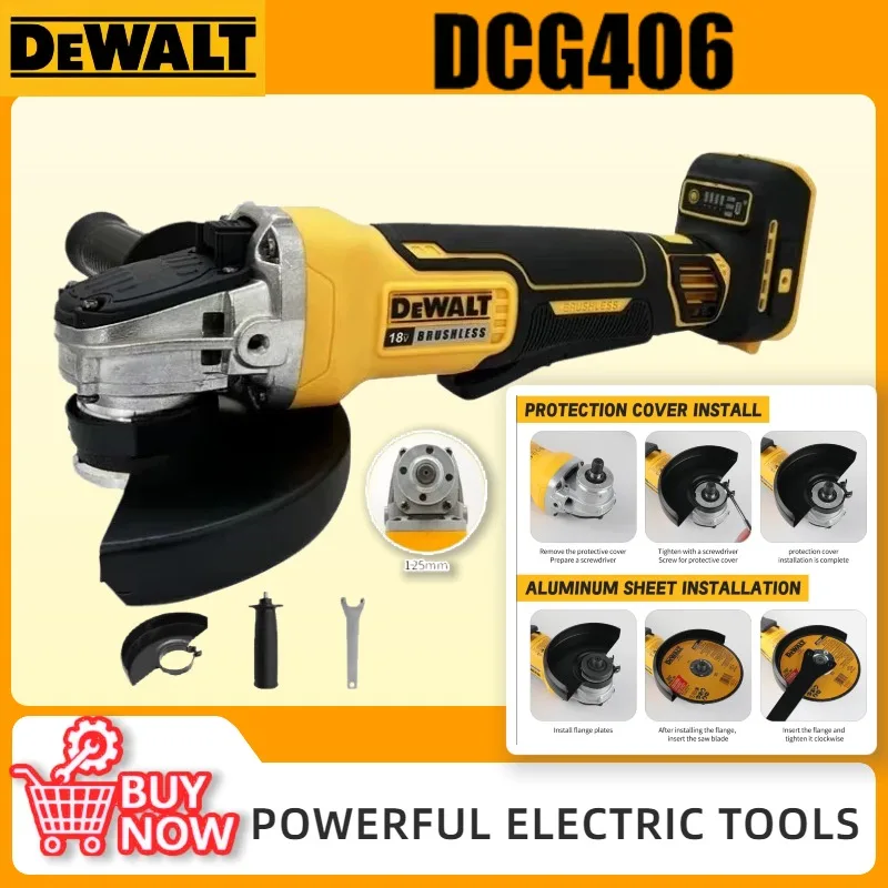 

Угловая шлифовальная машина Dewalt DCG406 125 мм, бесщеточная, 9000 об/мин, для резки и полировки, совместима с аккумуляторами Dewalt