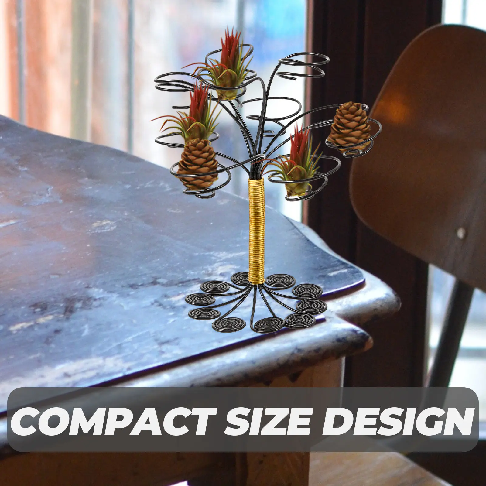 Air Plant Holder Sturdy Iron Frame Plant Stand for Air Plants Tillandsia Desk Tabletop Garden Balcony Wedding Decoration Display