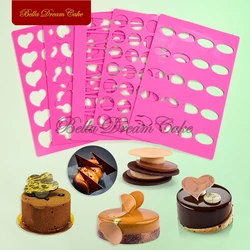 Hollow Round/Oval/Heart/Petal Chablon Tuile Stencil DIY Chocolate Silicone Mat Candy Baking Mold Cake Decorating Tools Bakeware