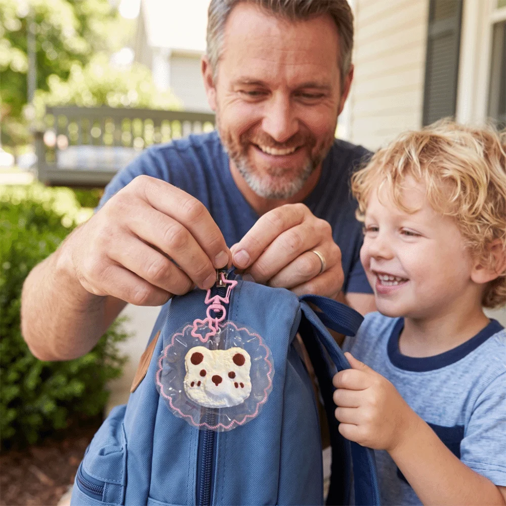 Little Bear Toast Squeeze Keychain Slow Rebound Slow Rising Squeeze Doll Pendant Super Soft Edge-Stitching Style
