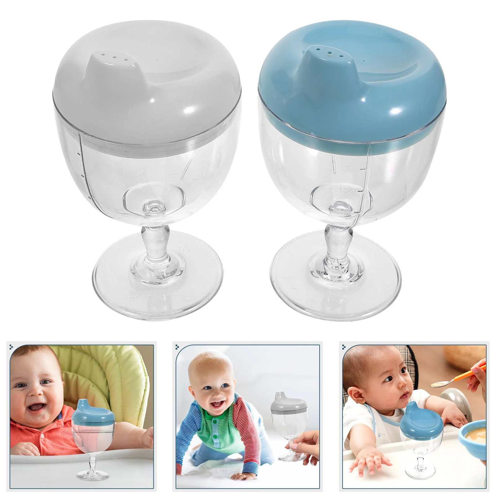 

2pcs Anti-Fall Toddler Training Cup Spill Proof Baby Drinking Goblet Easy Grip Reusable Milk Cup Portable Kids Water Bottle For