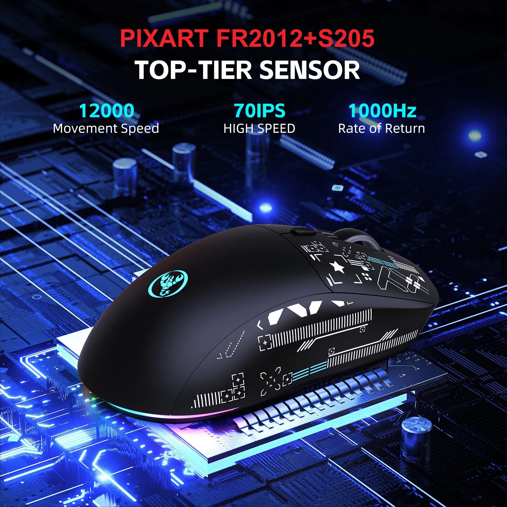 New HXSJ-T90Pro 3-mode Wireless E-sport gaming mouse with charging