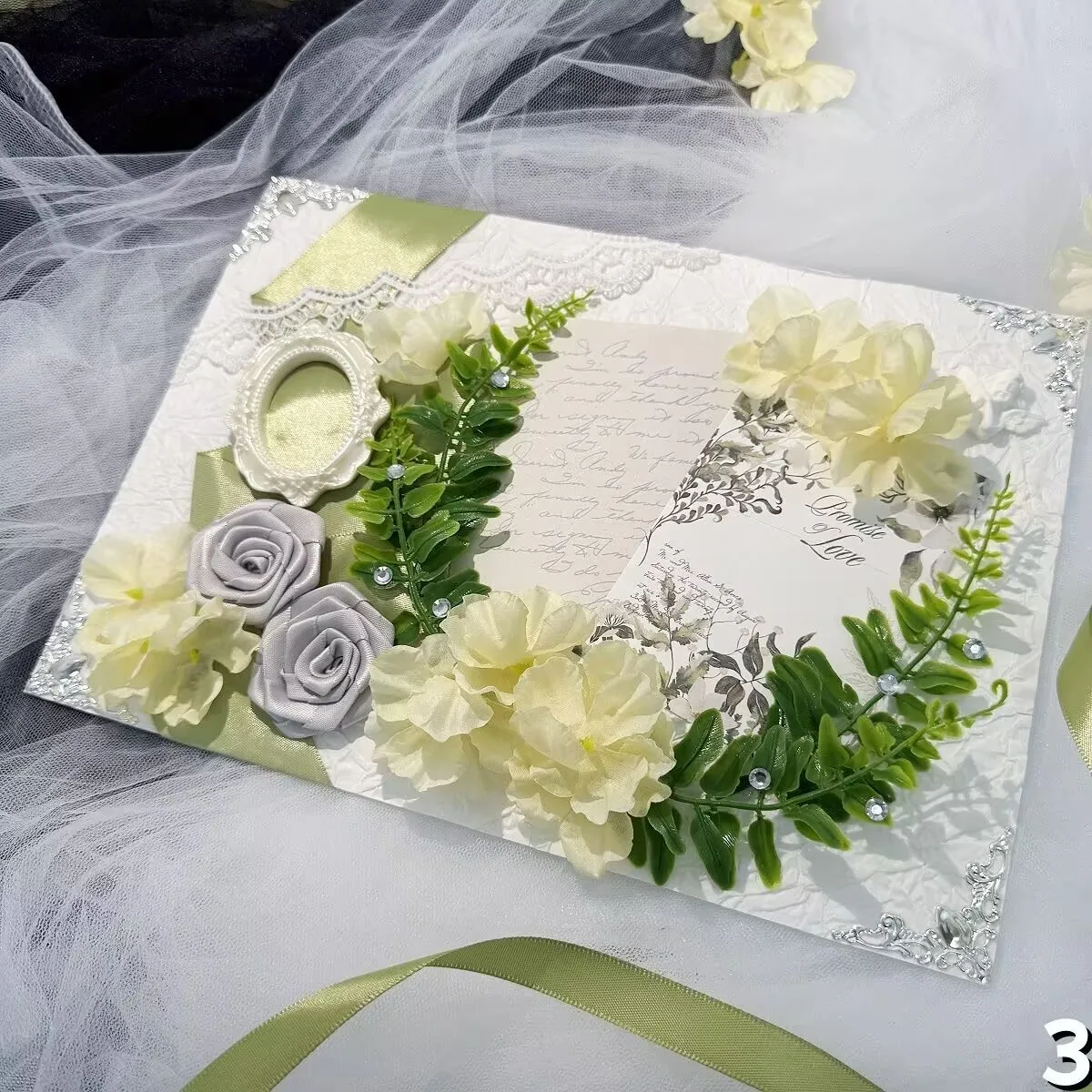 Spring Mori Girl Fresh green Cosplay Ita Bag Insert Board quadratic element Lace Ribbon Handmade Board Clear Collector lolita