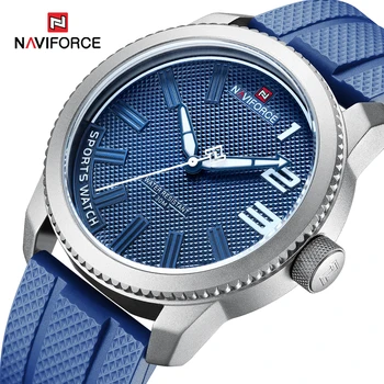 NAVIFORCE üst marka izle erkekler moda rahat su geçirmez basit stil kuvars kol saati askeri erkek TPU kayış saat