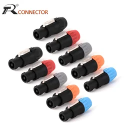 10pcs Professional Speakon Cable Adapter Connectors 4Poles Audio Speaker Male Plug Twist Lock Compatible with Speakon