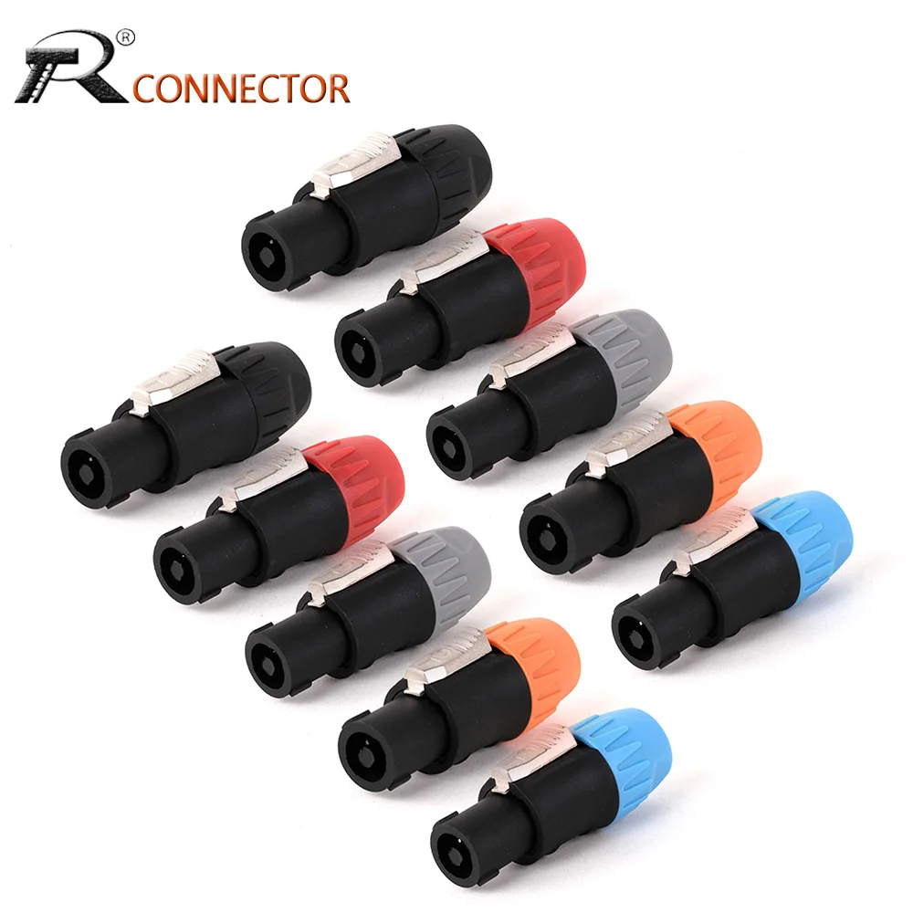 10pcs Professional Speakon Cable Adapter Connectors 4Poles Audio Speaker Male Plug Twist Lock Compatible with Speakon