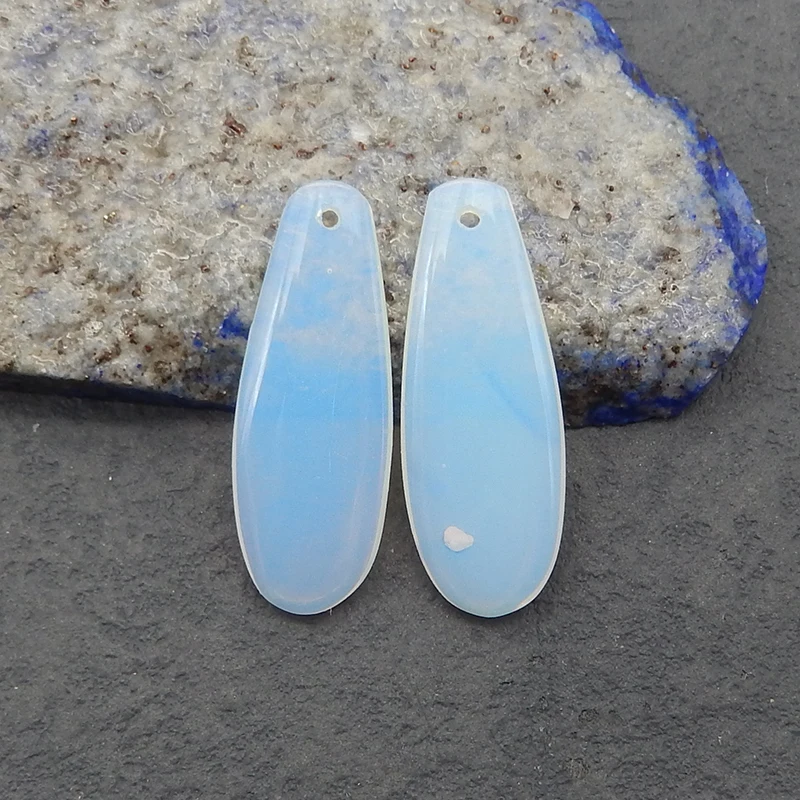 Semiprecious Stones Jewelry Opalite Water Droplet Earrings Accessories For Women 28x10x3mm 2.8g