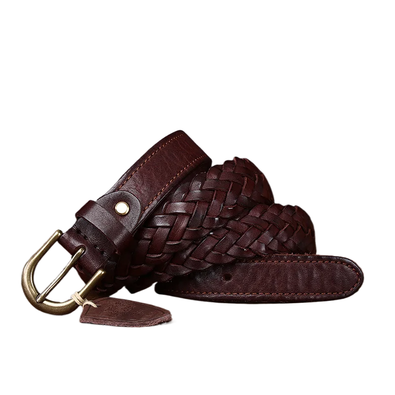 New genuine leather hand-woven belt for women first-layer cowhide versatile waistband