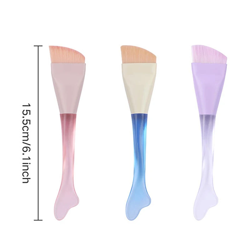 Brocha para base plana de doble cabeza, brocha para máscara sin rastro, brochas de maquillaje en crema para base mixta, herramienta de belleza para todo tipo de piel