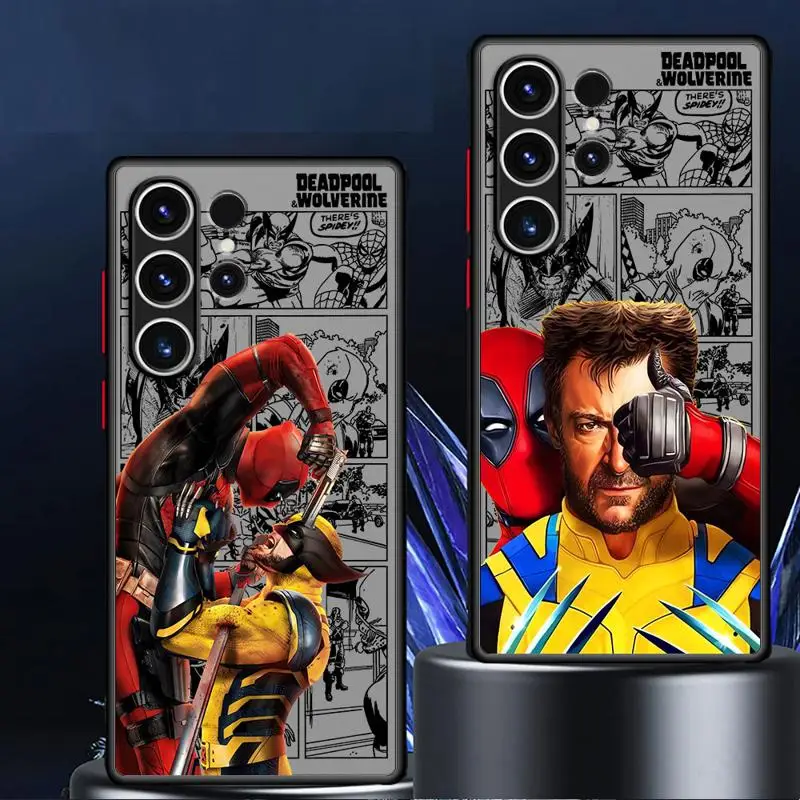 Matte Phone Case for Samsung Galaxy S24 Ultra S23 S22 S21 Plus S20 FE Note 20 Ultra 10Plus Marvel Deadpool And Wolverine Cover