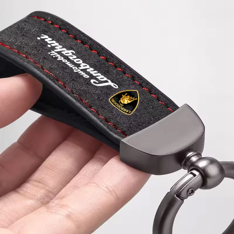 Llavero de cuero con accesorio de microfibra para Lamborghini LP570 LP610 Urus LP700 LP770 Gallardo Aventador