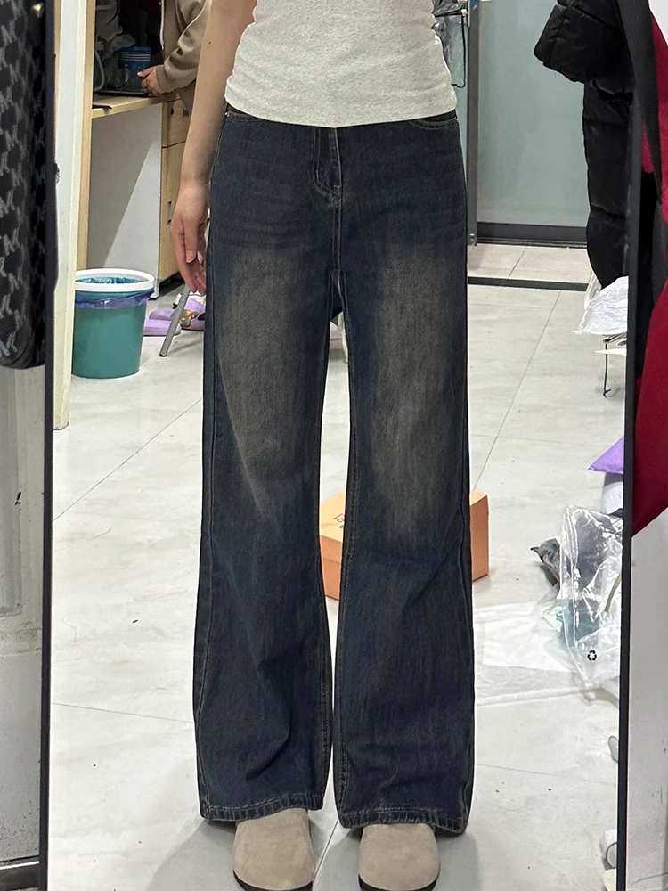 

Loose Wide Leg Denim Jeans Women's Spring Autumn New Style plus Size Pear Shape Body Slimming Bell Bottoms High Waist Long Pants