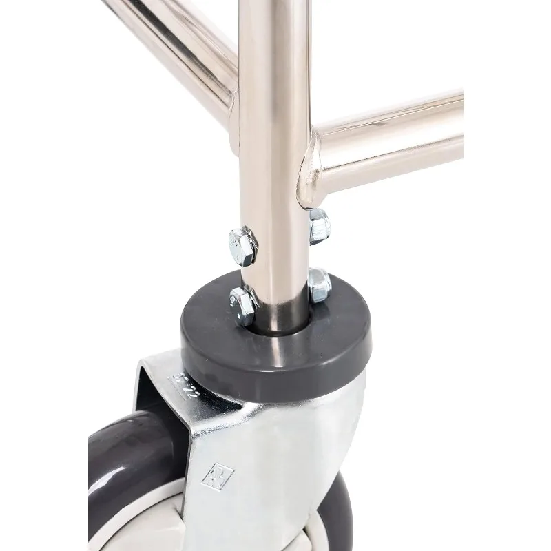 R&B Wire® 100E58 Heavy Duty Wire Laundry Cart with Double Pole Rack | 2.5 Bushel | Steel Frame with Chrome Finish