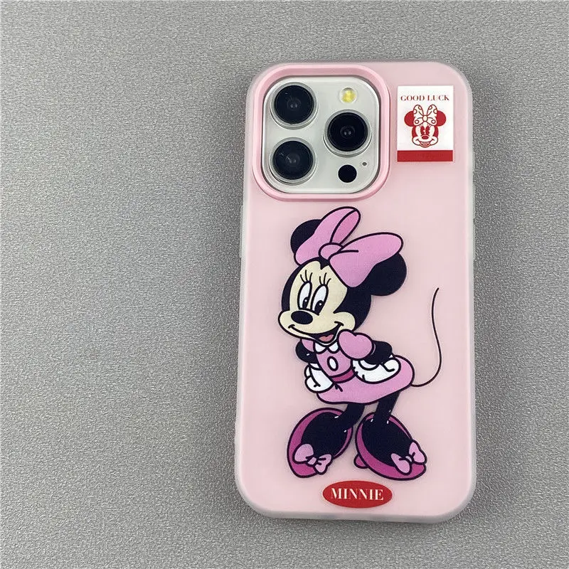 Disneys Mickeys Minnies Mouses Happy Hands At The Back Phone Case Fori Phone 15 14 13 12 11 Pro Max Plus Y2K Abrazine Back Cover