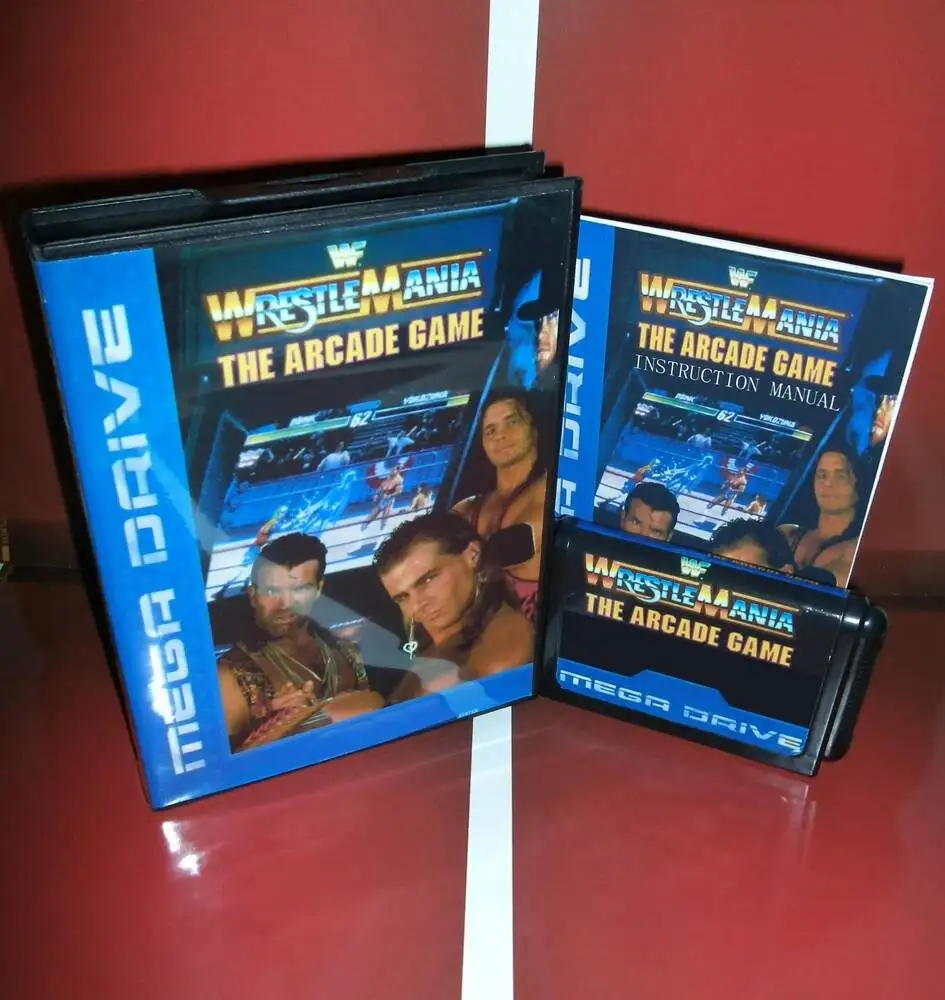 Novo Lançamento: Cartão de Jogo Wrestle Mania 16bit MD com Caixa de Varejo e Manual para Sega Mega Drive/Genesis