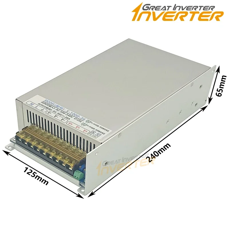 Adjustable 1000W Switching Power Supply 0-24V 36V 48V 60V 72V 110/220V Ac To Dc Converter Smps led Industrial