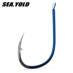 Sea Yolo 50Pcs/Box 1#-13# High Carbon Steel Fishing Hook With Sharp Barbed Hooks Fishing Goods Japan Fishhook Single Jig Hook