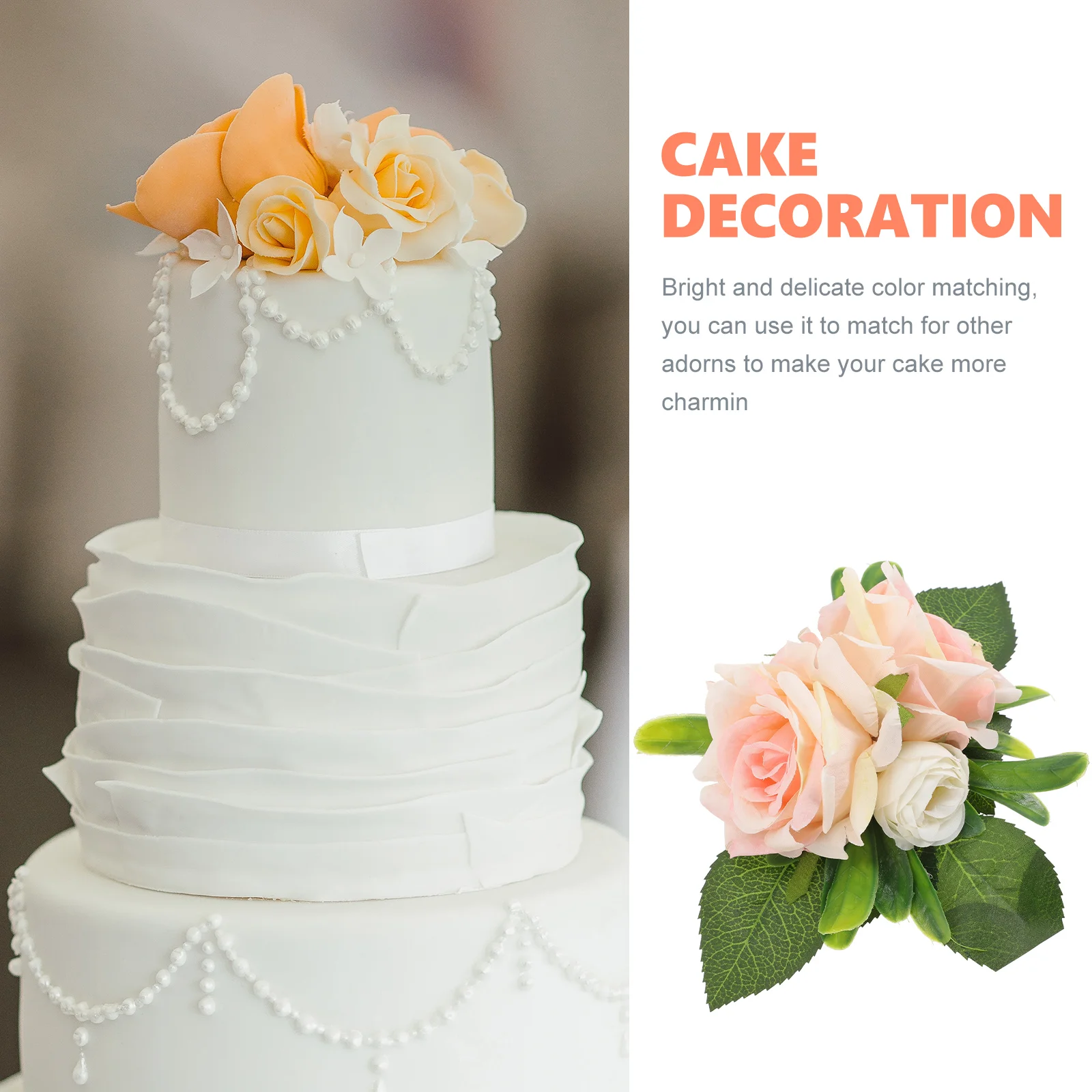 Wedding Cake Simulation Flowers Decoration Cakes Babies Shower Edible Table Decorations Desktop