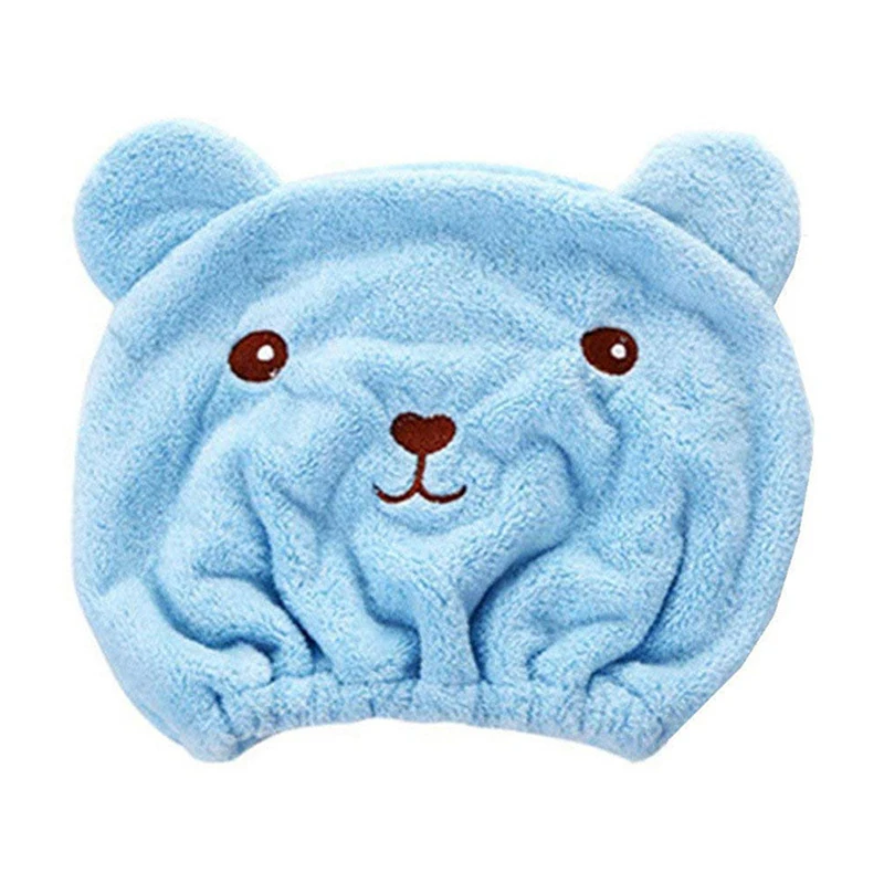 Latest Microfiber Dry Hair Towel Cute Bear Women And Child After Shower Hair Drying Hat Absorption Turban Towels Bathing Tools