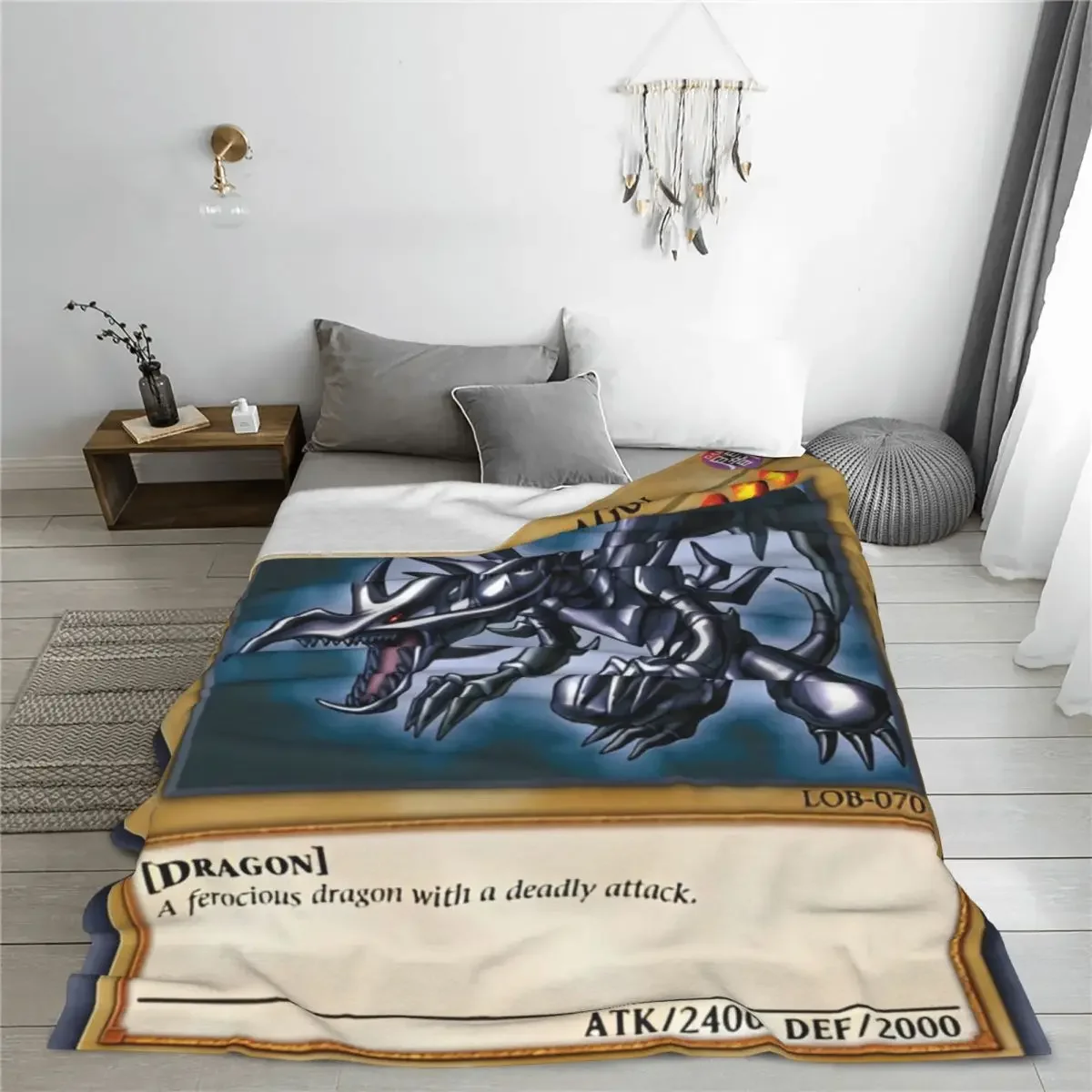 Anime Yu Gi Oh Card Blanket Coral Fleece Plush Dragon Game Cartoon Soft Throw Blanket for Home Couch Bedroom Quilt
