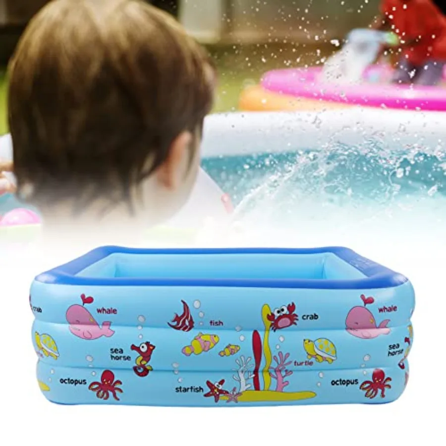 뒷마당용 편안한 바닥이 있는 만화 캐릭터 가족용 풍선 수영장, 안전한 야외용 풍선 수영장