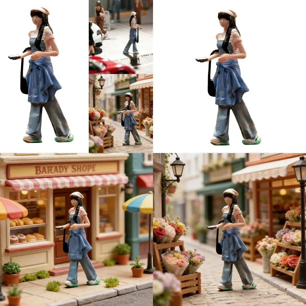

Colorful Miniature Girl Doll Model Figurine With Fashion Outfit For Doll House A2UB
