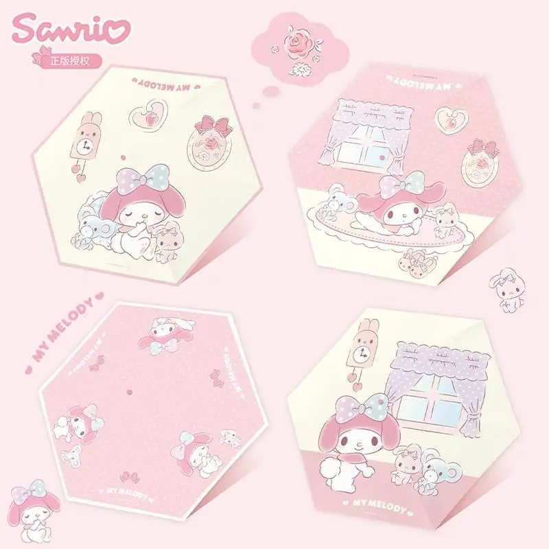 

My Melody Student Triple Fold Umbrella Girl Sanrio Cute Sweet Exquisite Manual Nice Appearance Cartoon Summer Sunscreen Umbrella